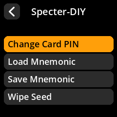Specter-DIY menu